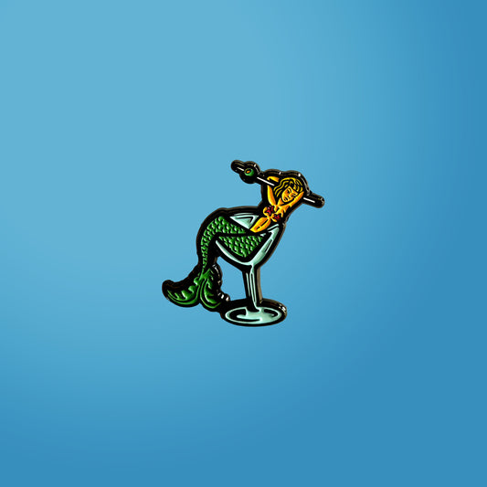Mermaid and Martini Enamel Pin