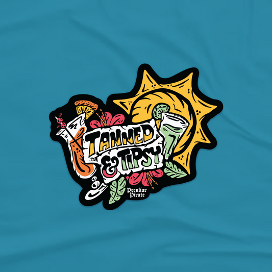 Tanned and Tipsy Sticker